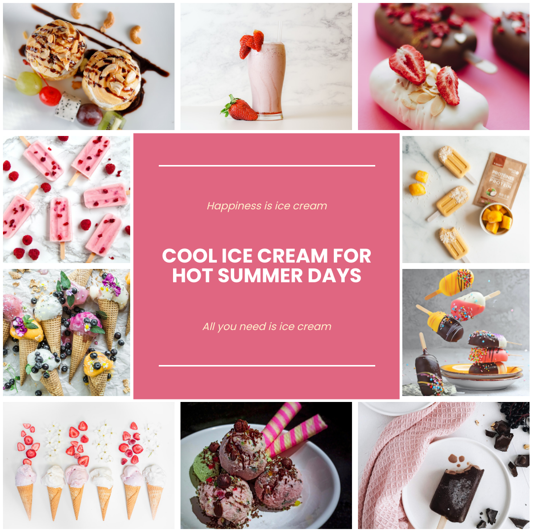 Photo Collage template: Cool Ice Cream Photo Collage (Created by Visual Paradigm Online's Photo Collage maker)