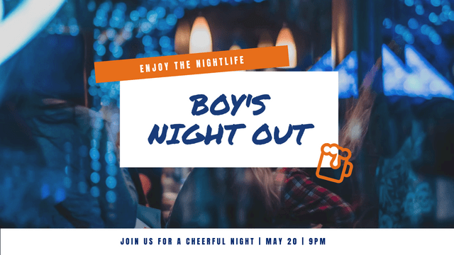 Twitter Post template: Boy's Night Out Invitation Twitter Post (Created by InfoART's  marker)