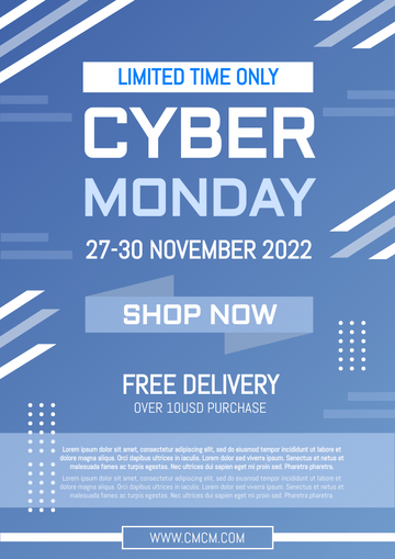 Editable flyers template:Refreshing Cyber Monday Delivery Flyer