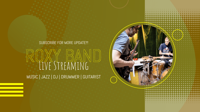 Editable youtubechannelarts template:Roxy Band Live Stream YouTube Channel Art