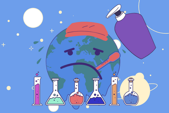 Chemical Products Hazarding The Earth Illustration