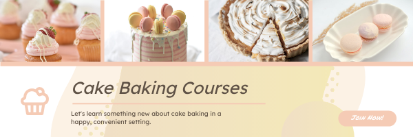 Email Header template: Cake Baking Courses Email Header (Created by InfoART's Email Header maker)