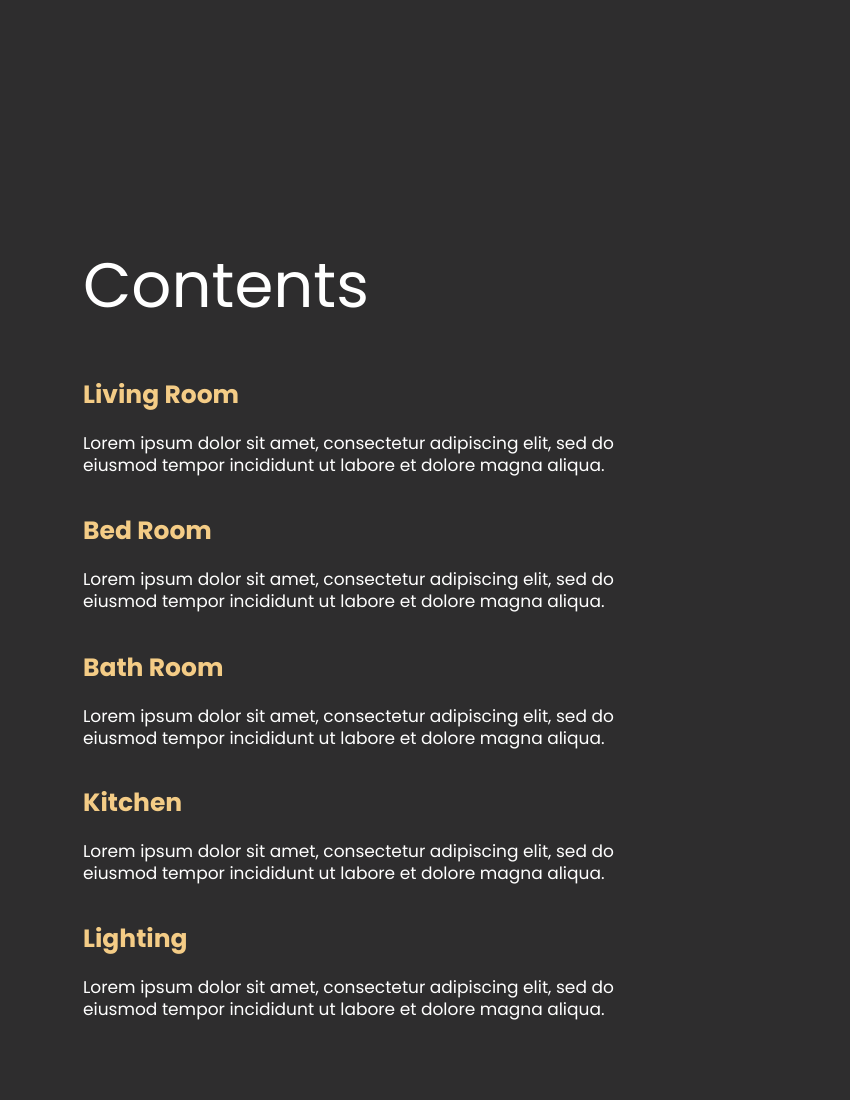 产品目录 模板。Home Furniture Catalog (由 Visual Paradigm Online 的产品目录软件制作)