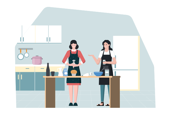 Home Illustration template: Baking Class Illustration (Created by Visual Paradigm Online's Home Illustration maker)