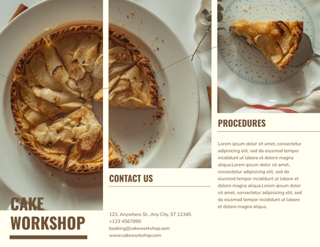 Brochures template: Cake Workshop Brochure (Created by Visual Paradigm Online's Brochures maker)