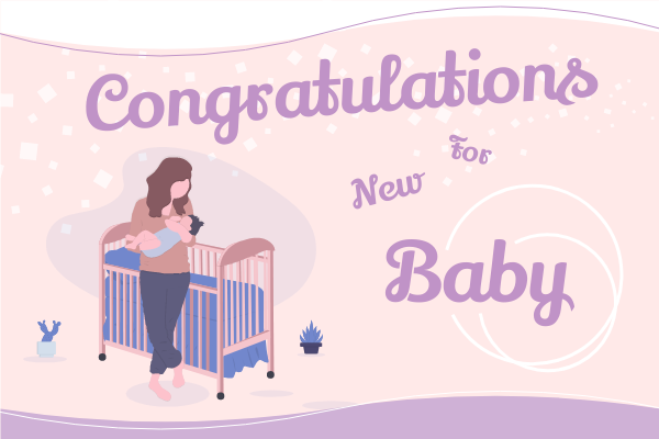 Greeting Card template: Congratulations For New Baby Greeting Card (Created by Visual Paradigm Online's Greeting Card maker)