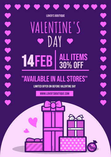 Editable posters template:Valentine Day Sales Poster