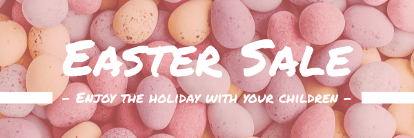 Editable emailheaders template:Pink And White Easter Email Header