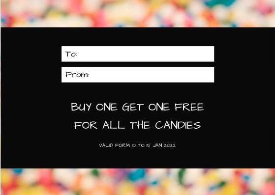 Gift Card template: Colorful Candy Background Special Gift Card (Created by Visual Paradigm Online's Gift Card maker)