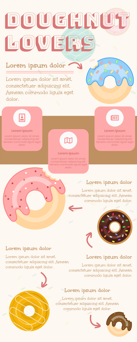 信息圖表模板：甜甜圈愛好者（由InfoART的信息圖表標記創建）