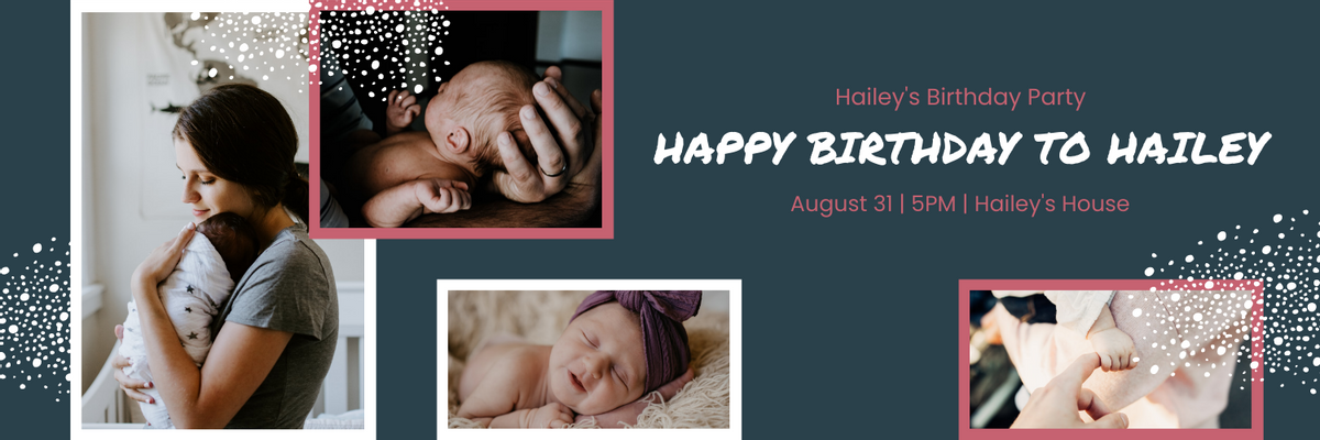Twitter Header template: Baby Birthday Party Twitter Header (Created by InfoART's Twitter Header maker)