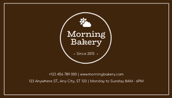 Business Card template: Brown Morning Bakery Business Card (Created by Visual Paradigm Online's Business Card maker)