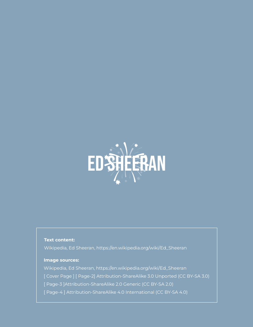 Biography template: Ed Sheeran Biography (Created by Visual Paradigm Online's Biography maker)