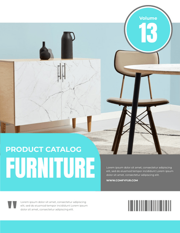 產品目錄 模板。 Comfy Furniture Cataog (由 Visual Paradigm Online 的產品目錄軟件製作)