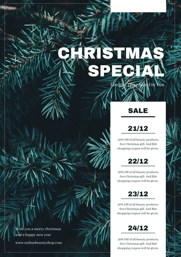 Editable posters template:Christmas Online Sale Poster