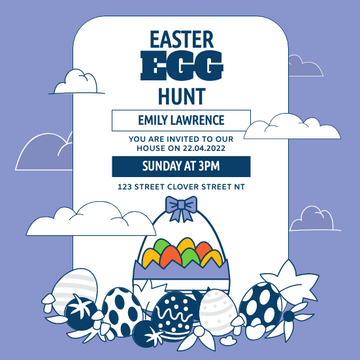 Editable invitations template:Children Easter Party Invitation