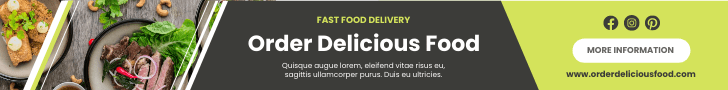 Banner Ad template: Fast Food Delivery Banner Ad (Created by InfoART's  marker)