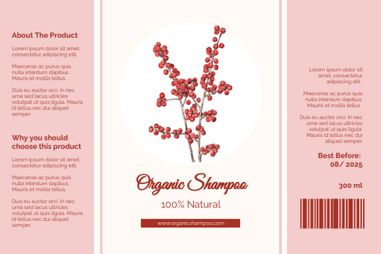 Label template: Elegant Shampoo Label (Created by Visual Paradigm Online's Label maker)