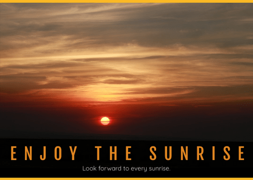 Postcard template: Sunrise Postcard (Created by Visual Paradigm Online's Postcard maker)