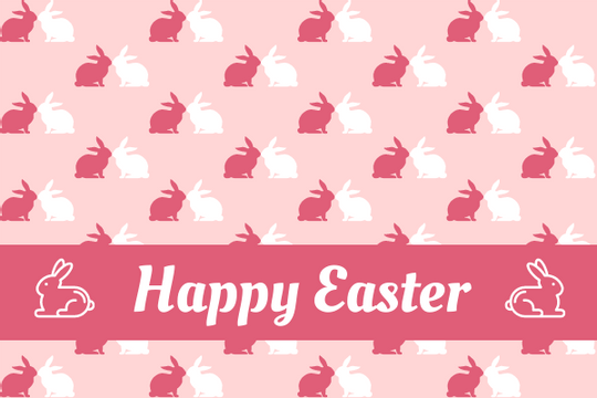 Rabbit Pattern Easter Greeting Card