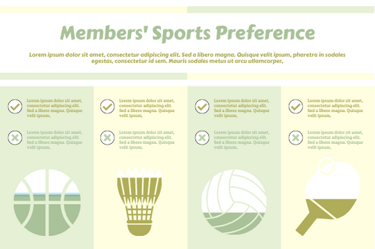 Sport template: Members' Sport Preference (Created by Visual Paradigm Online's Sport maker)