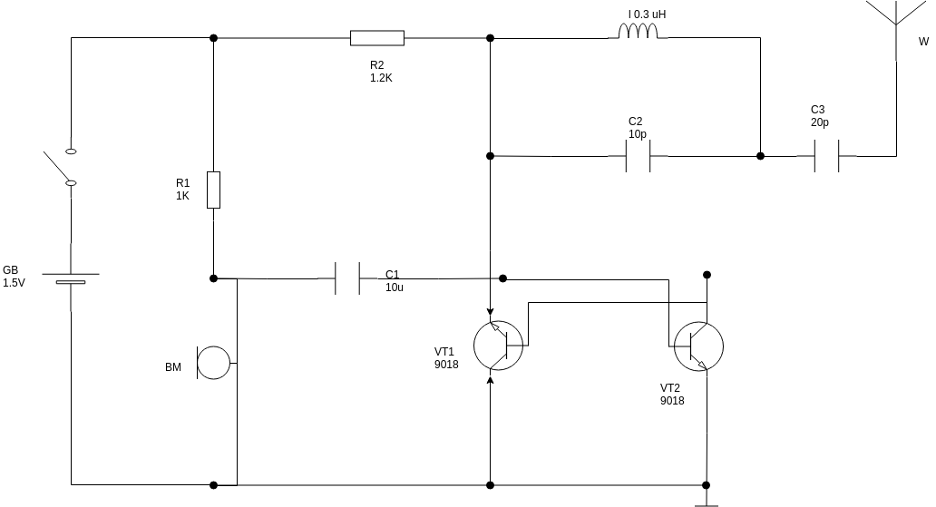 Circuit Diagram template: FM Wireless Microphone (Created by Diagrams's Circuit Diagram maker)