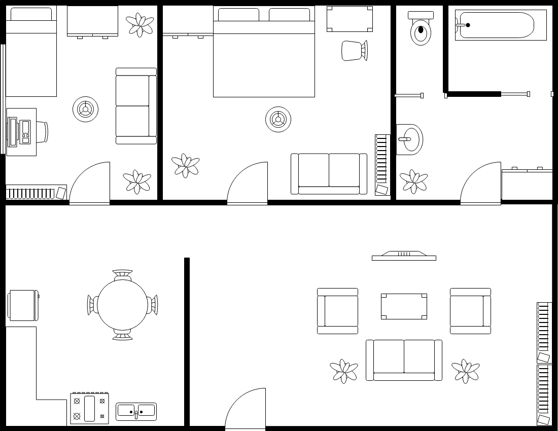 Floor Plan template: Simple Apartment Floor Plan (Created by Visual Paradigm Online's Floor Plan maker)