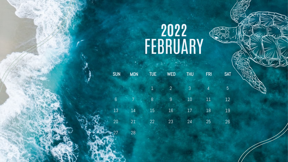 Calendar 模板。Ocean Themed Calendar (由 Visual Paradigm Online 的Calendar软件制作)