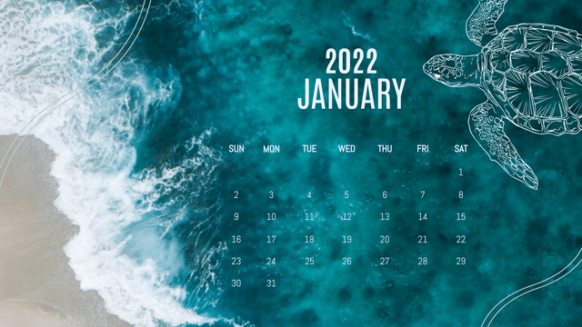 Calendar template: Ocean Themed Calendar (Created by InfoART's  marker)