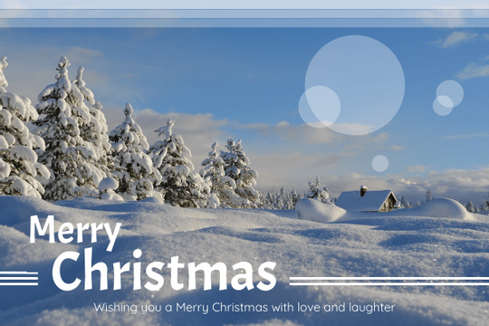White Christmas Greeting Card With View Of Snow