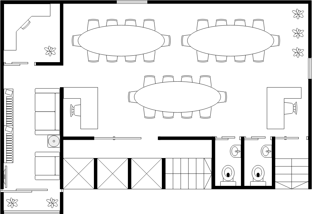 Floor Plan template: Conference Hall Floor Plan (Created by Visual Paradigm Online's Floor Plan maker)