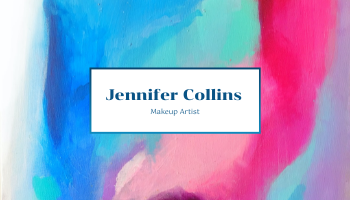 Business Card template: Blue And Pink Painting Texture Photo Business Card (Created by InfoART's Business Card maker)