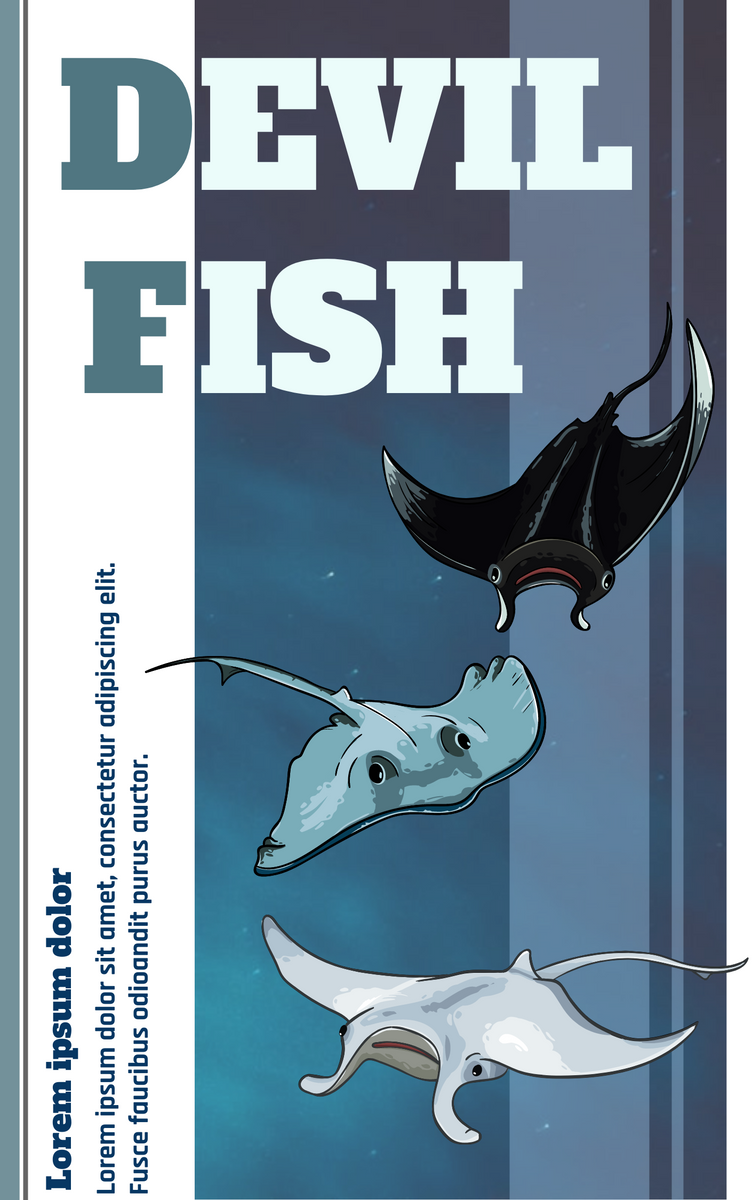 Book Cover template: Blue Devilfish Book Cover (Created by Visual Paradigm Online's Book Cover maker)