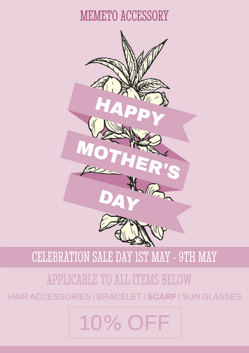 Editable flyers template:Mother's Day Accessories Sales Flyer