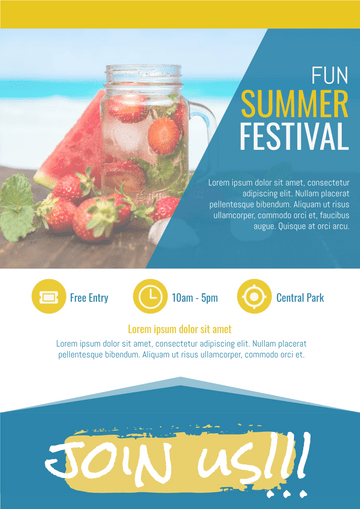 Editable flyers template:Summer Festival Flyer