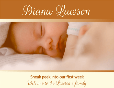 家庭照片簿 template: Brown Vintage Baby Family Photo Book (Created by InfoART's 家庭照片簿 marker)