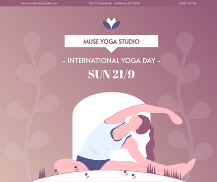 Facebook Post template: International Yoga Day Discount Facebook Post (Created by Visual Paradigm Online's Facebook Post maker)