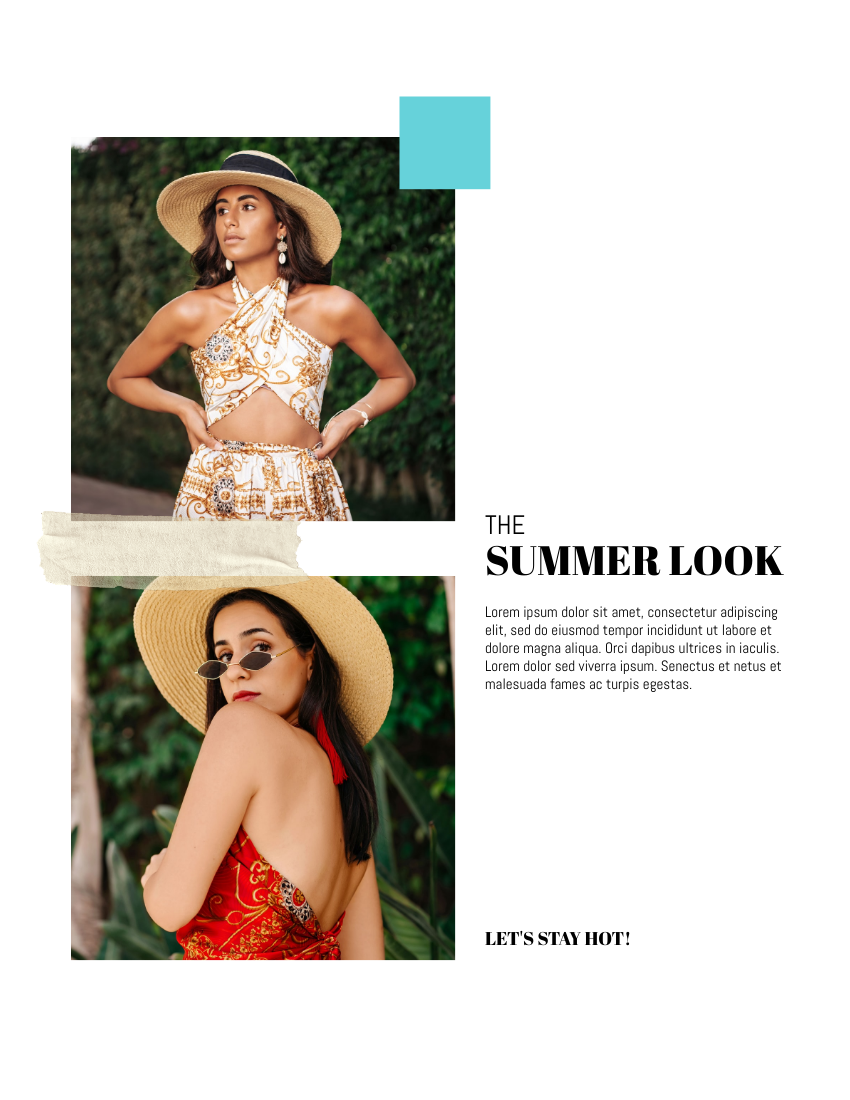 Lookbook 模板。Summer Swimwear Lookbook (由 Visual Paradigm Online 的Lookbook软件制作)