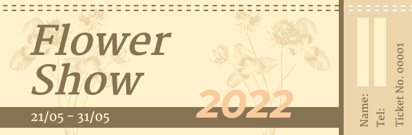 Editable tickets template:Flower Show Ticket