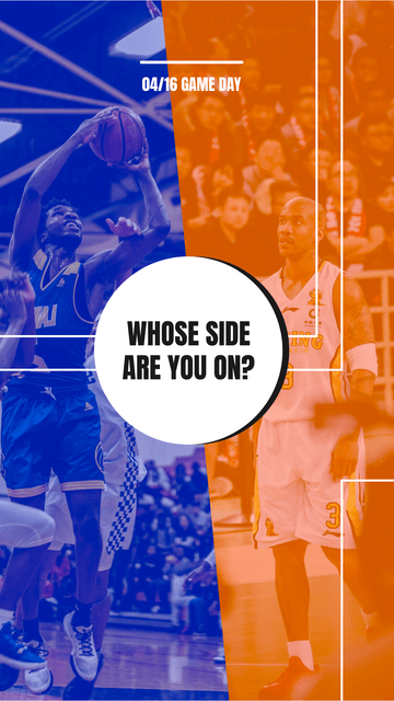 Instagram Story template: Blue And Orange Photo Basketball Match Instagram Story (Created by Visual Paradigm Online's Instagram Story maker)