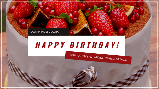 Editable twitterposts template:Red Cake Photo Happy Birthday Celebrants Twitter Post