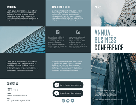 Brochures template: Annual Business Conference Brochure (Created by Visual Paradigm Online's Brochures maker)
