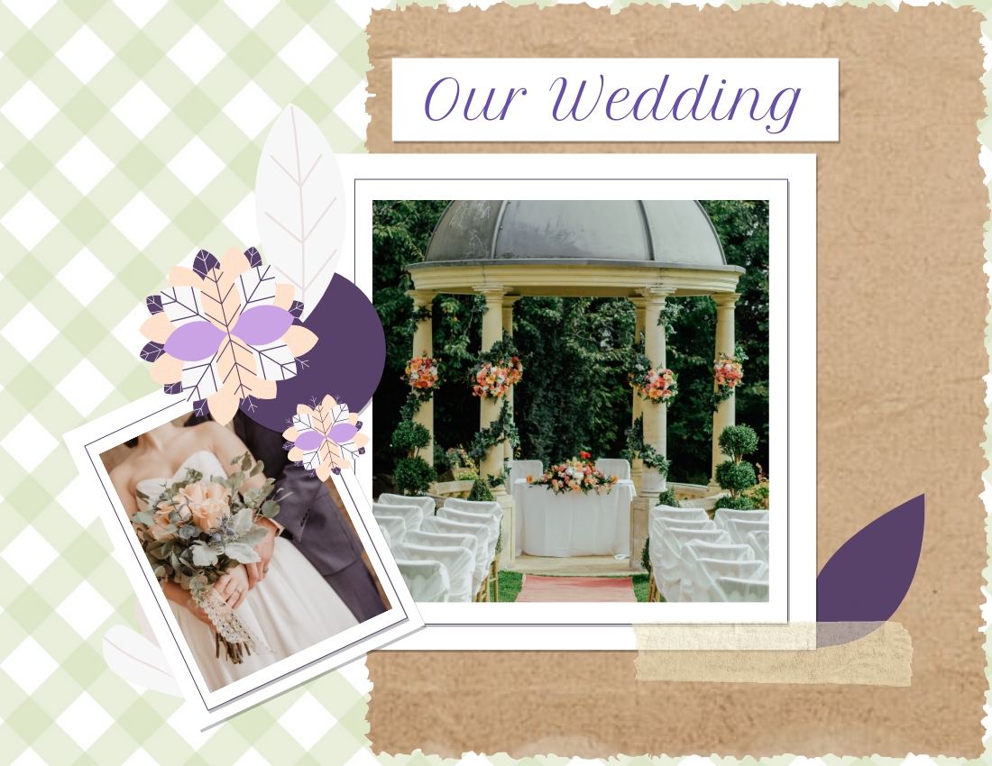 Wedding Photo Book template: Purple Wedding Scrapping Photo Book (Created by PhotoBook's Wedding Photo Book maker)