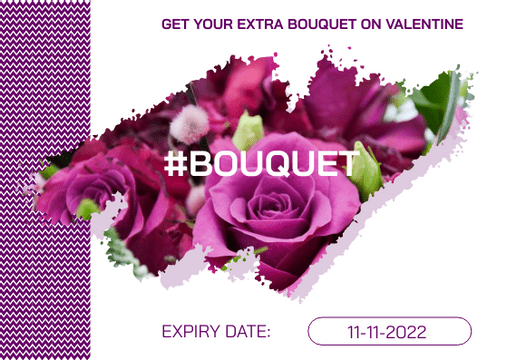 Editable giftcards template:Extra Bouquet Gift Card