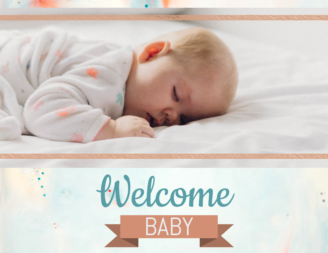 嬰兒照相簿 模板。 Welcome Baby Photo Book (由 Visual Paradigm Online 的嬰兒照相簿軟件製作)