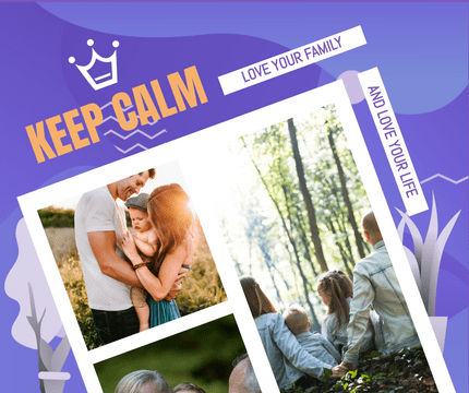 Facebook Post template: Keep Calm Family Quote Facebook Post (Created by Visual Paradigm Online's Facebook Post maker)