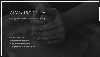 Minimal Black And White Pottery Business Card