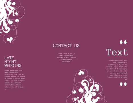 Brochure template: Late Night Wedding Brochure (Created by Visual Paradigm Online's Brochure maker)