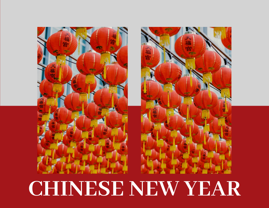 季節性照相簿 模板。 Red Chinese New Year Seasonal Photo Book (由 Visual Paradigm Online 的季節性照相簿軟件製作)