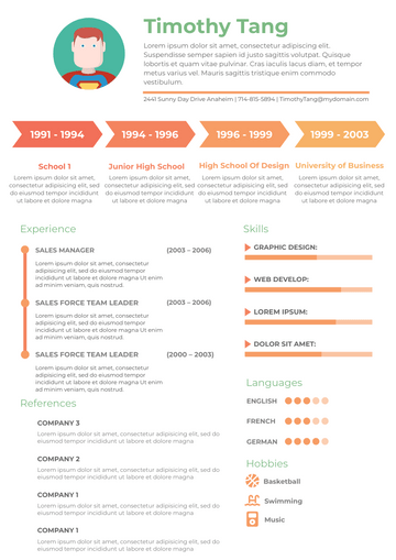 Resume template: Timeline Resume (Created by Visual Paradigm Online's Resume maker)